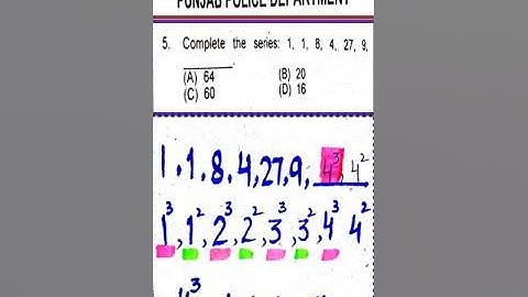 Complete the series; 1, 1, 8, 4, 27, 9, _____.