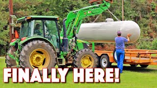1000 Gallon Propane Tank Installation On Our Homestead! One More Step To Off-Grid!