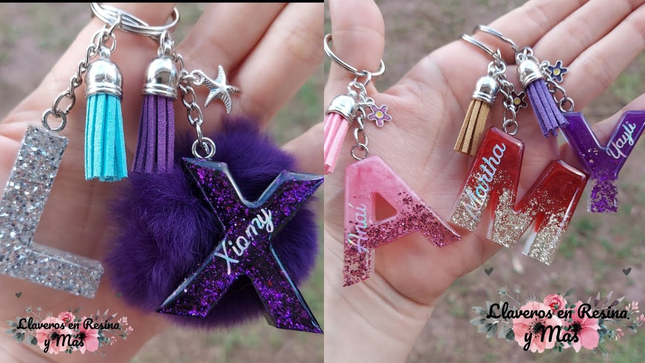 6 llaveros en resina/ 6 resin keychains