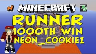 Minecraft: Mineplex Runner 1000th win for Neon_Cookiez