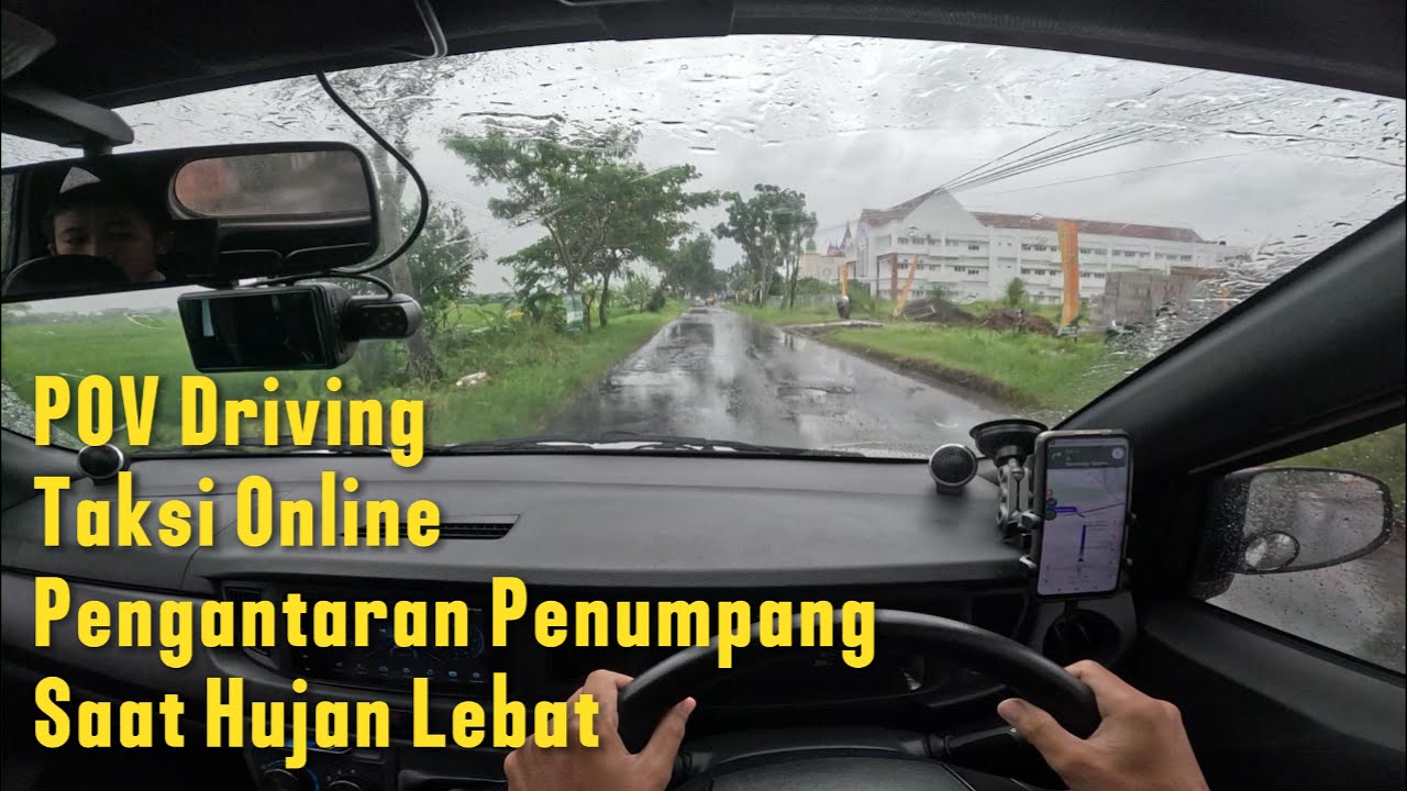 POV Driving Taxi Online Sigra Tipe D 1.0 | Pengantaran Penumpang Saat Hujan Lebat