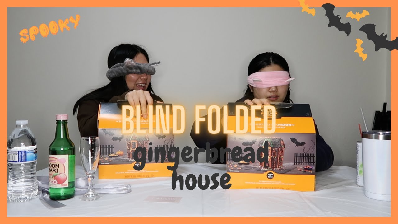 BLIND FOLDED GINGERBREAD HOUSE CHALLENGE