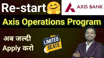 AXIS Bank Operation Program by Manipal Academy Re-start😳 - application open 2025 batch details