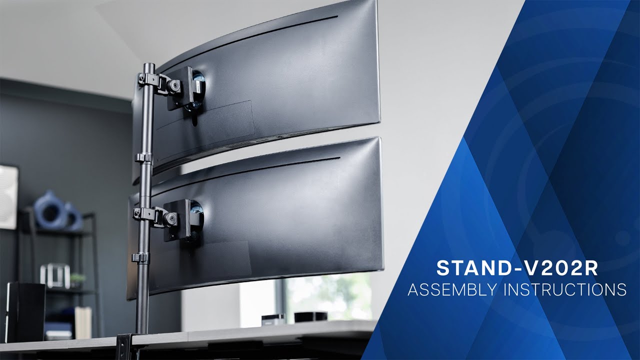 VIVO STAND-V202T Dual-Monitorhalterung Für Ultrabreite Bildschirme – Vertikale Stapelung, Höhenverstellbar, Bis 43 Zoll
