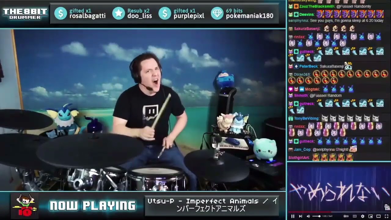 The8BitDrummer plays Imperfect Animals by Utsu-P feat. Kagamine Rin & GUMI