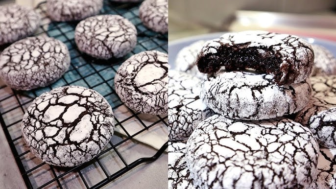 Fudgy Chocolate Brownie Crinkle Cookies - YouTube