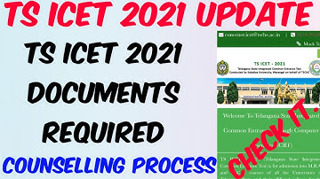 TS ICET 2021 - Documents Required for Counselling//Certificate Verification//Counselling Dates..?