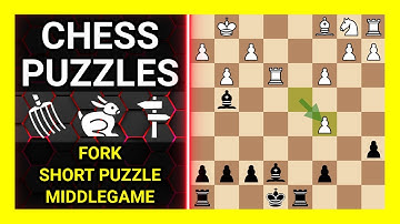 Chess Puzzles to Practice. Themes: Fork, Short puzzle, Middlegame. Learn Chess