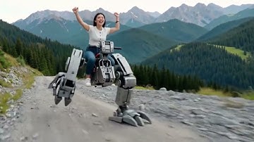 Test Ride on a Quadruped Robot in Mountain Terrain. #robotics #robot #humanoidrobot #quadrupedrobot