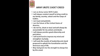 JROTC Cadet Creed