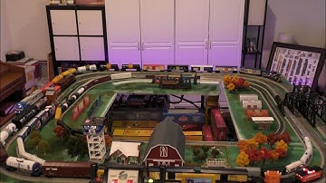 My Train Layout Running O Scale and HO Scale both   