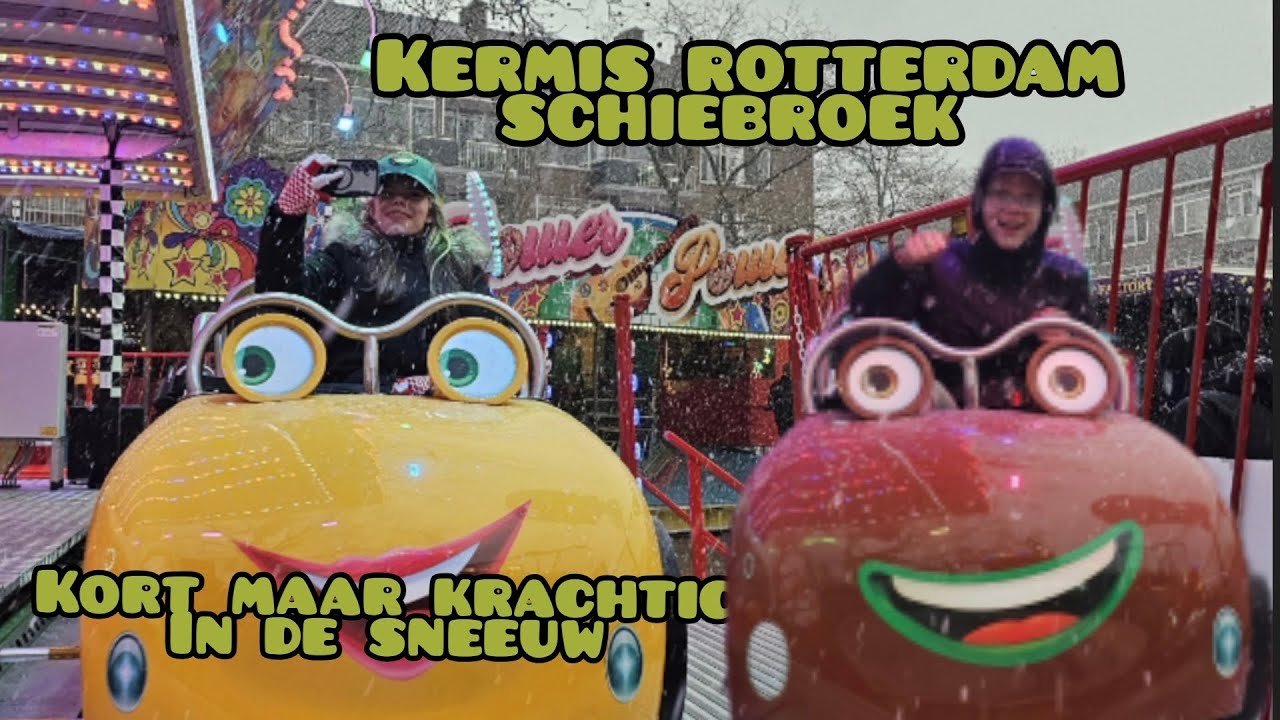 Koude Rotterdamse schiebroek kermis In de sneeuw met damian!