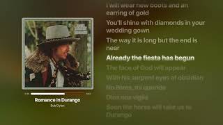 Bob Dylan - Romance in Durango lyrics