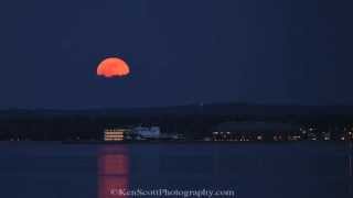 Pink Moon Rising over Traverse City, Michigan ...