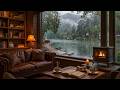 【No ads】Rainy Day at Cozy Coffee Shop with Smooth Jazz Music and Rain Sounds for Stress Relief