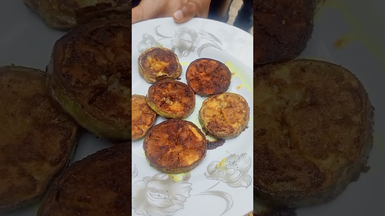 আমার ছাদ বাগানে রান্না বেগুন ভাজি আর মুরগির মাংস ফ্রাই রেসিপি #