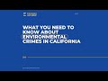 ????In California, environmental crimes are addressed under various state and federal laws, including the California Environmental Quality Act (CEQA), the California Water Code, the California Health and Safety Code, and...