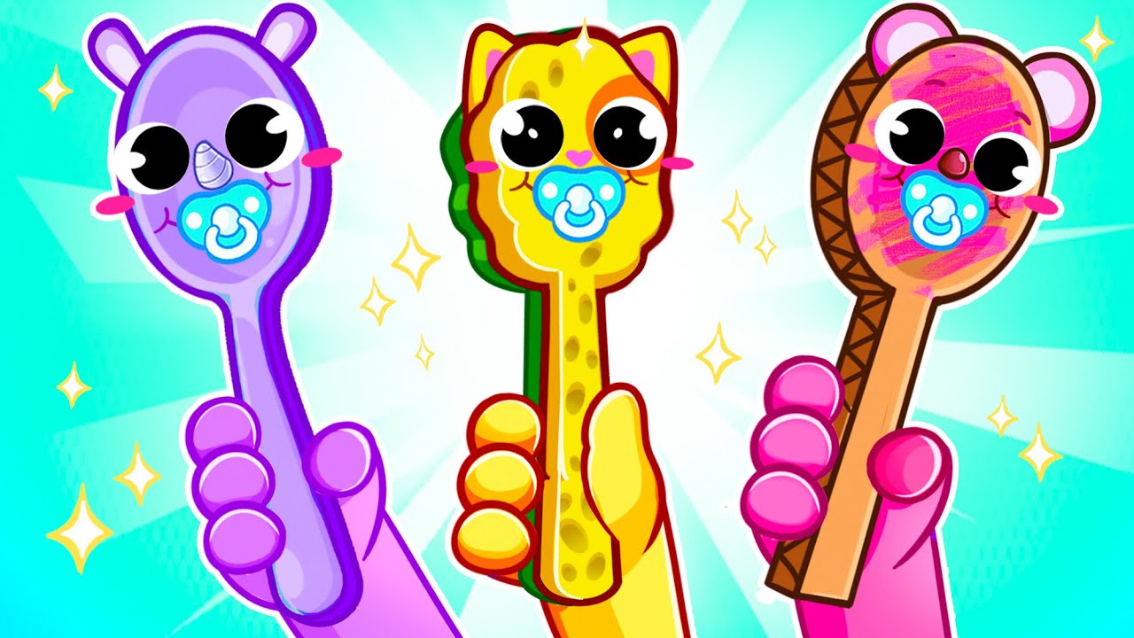 Which Spoon Is the Best? Let's Trying Different Spoons🥄 Funny Kids Songs & Nursery Rhymes♥️