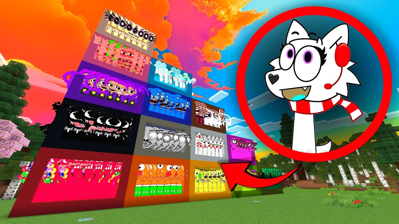 New Sprunki OC Snowy In Colored Boxes Minecraft PE MOD