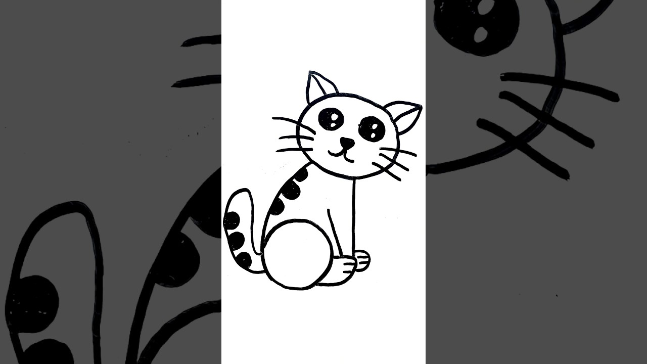 how to draw cat with number 61 | turn number 61 into cat easy for kids 