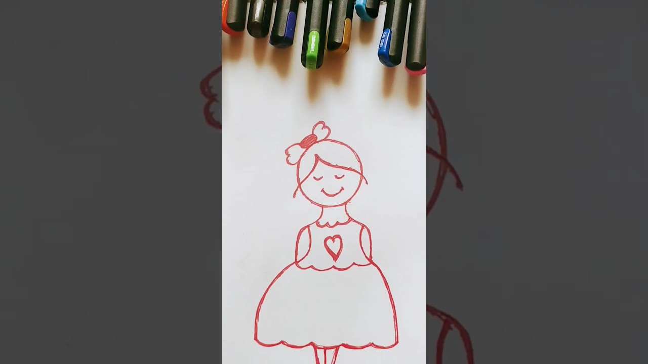 Cute barbie doll drawing # Easy barbie doll drawing for beginners 