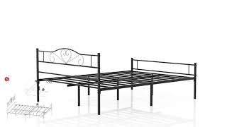 Assemble: VECELO Metal Platform Bed Frame with Headboard & Footboard