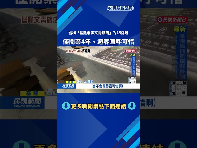 4.5星！「基隆最美文青旅店」7/15熄燈 遊客：實在太可惜－民視台語新聞