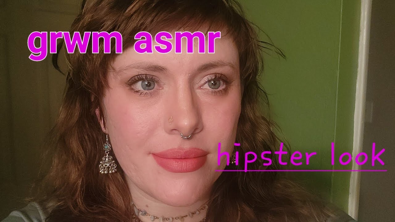 get ready with me. indie sleaze hipster makeup look asmr tutorial. grwm asmr.