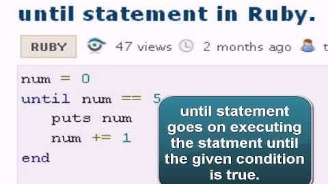 Ruby Tutorial: until statement