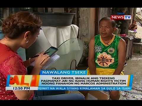 Taxi driver, ibinalik ang tsekeng pagmamay-ari ng isang human rights victim