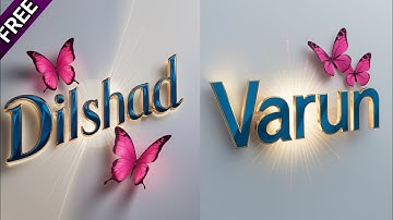 How To Create Golden Blue 3d Name Art Dp With Pink Butterfly Ai images | Bing image Creator #meta