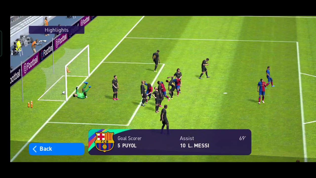 Lucky assist by Messi and great header by Puyol : Pes Mobile 2021 highlights