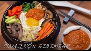 Cách làm cơm trộn Bibimbap Hàn Quốc đơn giản tại nhà, cơm cháy , món ngon ẩm thực Hàn
