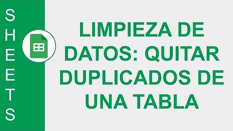 [GOOGLE SHEETS] LIMPIEZA DE DATOS: QUITAR DUPLICADOS DE UNA TABLA