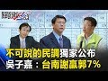 不可說的民調獨家公布 吳子嘉：台南立委補選謝龍介贏郭國文7%！！ 關鍵時刻20190304-5 吳子嘉 黃暐瀚 江啟臣