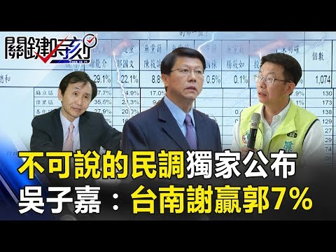 不可說的民調獨家公布 吳子嘉：台南立委補選謝龍介贏郭國文7%！！ 關鍵時刻20190304-5 吳子嘉 黃暐瀚 江啟臣