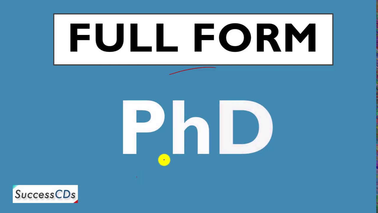 what is the full meaning of phd in academics