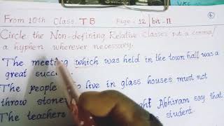 Defining and Non-Defining Relative Clauses Exercise From 10th class page-12