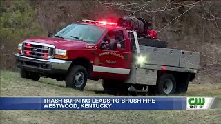 Trash burning leads to brush fire in Boyd County