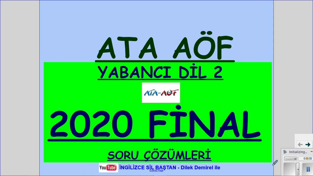 ATA AÖF İNGİLİZCE 2 2020 FİNAL