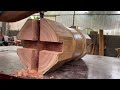 Ingenious Woodworking Techniques Monolithic || Unique Wood Process Idea For Making Oval Dining Table