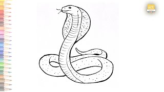 Cobra snake drawing easy | How to draw A Cobra snake step by step | Draw A Snake