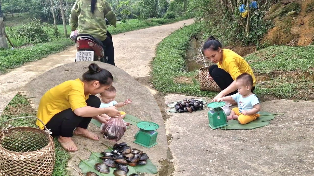 Poor single mother catches snails to sell at the market - Catches ...