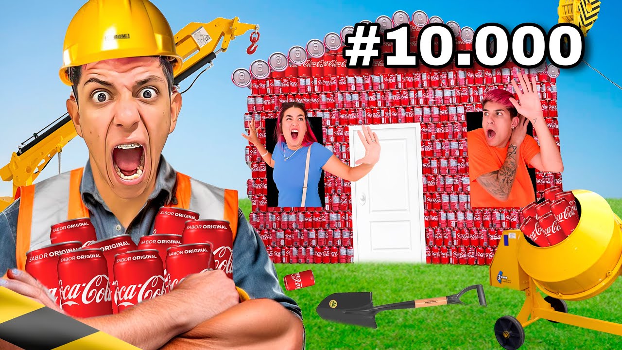 USAMOS 10.000 REFRIGERANTES PARA CONSTRUIR UMA CASA *A casa caiu ?