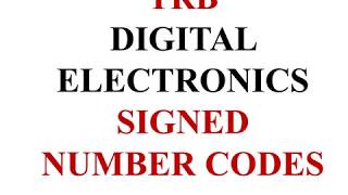 PGTRB/TNSET2025/ Polytechnic/Digital Electronics Signed Number Codes - Computer Science