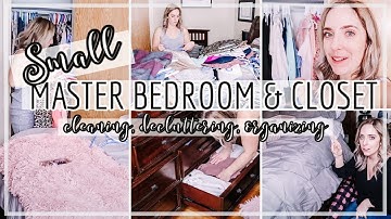 SMALL MASTER BEDROOM DECLUTTER, CLEAN, & ORGANIZE WITH ME | CLOSET ORGANIZATION | KONMARIE