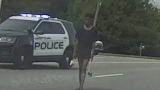 Police Disarm Man Carrying Ax With Shotgun Loaded With Bean Bag