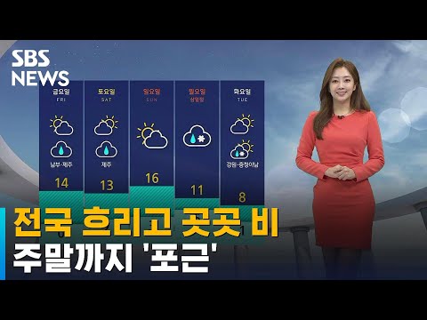 [날씨] 전국 흐리고 곳곳 비…주말까지 포근해요 / SBS