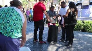 Shell game street scam on the Las Vegas Strip.