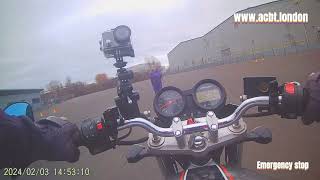 Motorcycle Module 1 test Time Trial at Erith, London